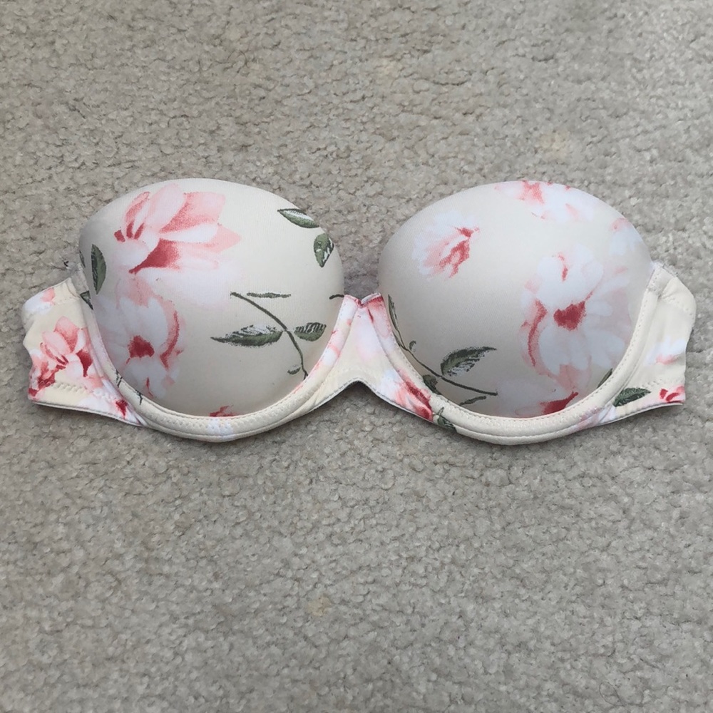 PINK Victoria’s Secret Strapless Floral Bra